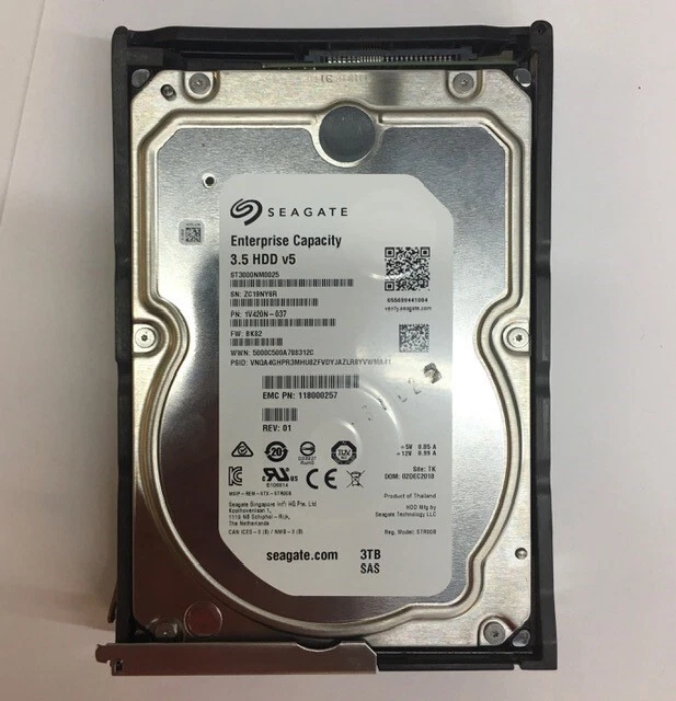 1V420N-037 - Data Domain 3TB 7200 RPM SAS 3.5" HDD for Data Domain DS60, 60 b... - Image 1 of 1
