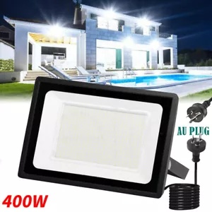 LED Flood light 400W IP66 Outdoor Spotlight 240V Cool White AU Plug Floodlights - Picture 1 of 12