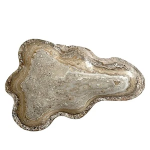 Mittelstück aus natürlichem Onyx grau Dekor italienisches Design Möbel L 35 cm - Bild 1 von 3