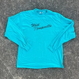 Camiseta Hanes Vintage Teal West Kempsville Manga Larga XL - Imagen 1 de 4