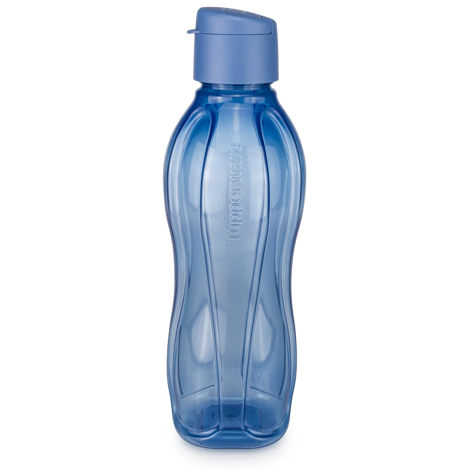 Tupperware EcoEasy Flasche Trinkflasche blau 1 l Clipverschluss rauchblau blau - Bild 1 von 1