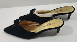 Michael Simon New York Womens Shoes Black Suede Size 8M Slip On Heels NWOB. - Picture 1 of 11