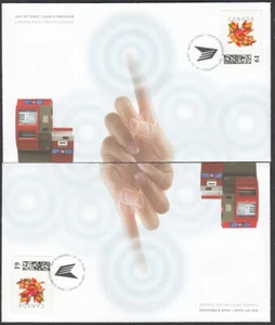 KIOSK = 2 FDC / OFDCs 61c stamp = LIMITED issue Canada 2012 - Imagen 1 de 2
