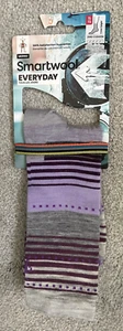 Calcetines SmartWool Everyday Stitch Stripe Zero Cushion Crew púrpura XL venta al por menor $24 - Imagen 1 de 5