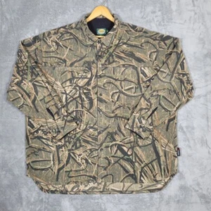 Cabelas Shirt Mens 3XL Button Up Flannel Fleece Mossy Oak Camouflage Polartec - Picture 1 of 10