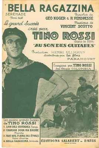 BELLA RAGAZZINA DE TINO ROSSI 1943 PARTITURAS ENVÍO GRATUITO A EE. UU. - Imagen 1 de 1