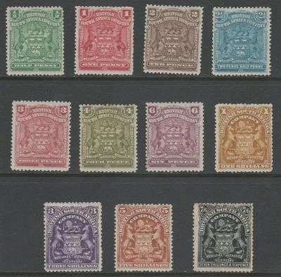 British South Africa Company/Rhodesia 1898-1908 Sc 59-66, 68-70 MH F/VF $410 Foto 1 de 2