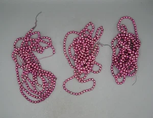 Vintage 50er Weihnachten Rosa 1/4 Zoll Quecksilber Glasperlen Kugeln Girlande Schnur Japan 287 Zoll - Bild 1 von 7