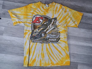 Vtg Dirt Late Model 100 2012 Track Racing Graphic T-shirt Yellow Mens Size Large - Picture 1 of 7