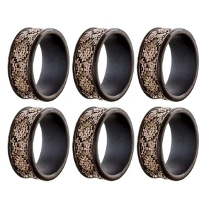 Dublin Brown Napkin Rings Set of 6 - Elegant Dining Table Decor Napkin Holder... - Picture 1 of 8