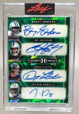 桑德斯·杰克逊 Testaverde 2025 叶子金属运动英雄水晶绿色签名 /4 — 第 1/3 张图片