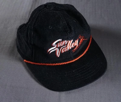 Винтажный Sun Valley шляпа крышка Snap назад мужской один размер Юта вельвет веревки лыж 90-х - Изображение 1 из 4