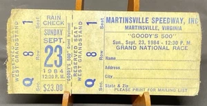 NASCAR Martinsville Speedway 23 de septiembre de 1984 ganador del boleto Darrell Waltrip - Imagen 1 de 5