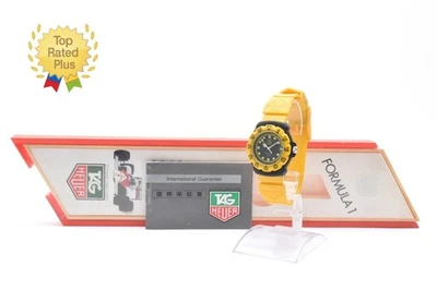 RARE! New Batt [UNUSED] TAG Heuer 380.513 Black & Yellow Date Quartz Men's Watch - Image 1 of 4