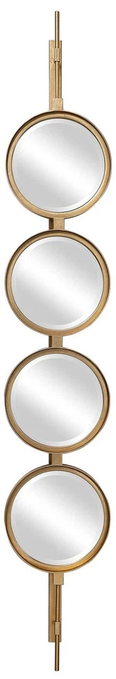 Vanity Accent Wall Mirror Beveled Gold Striking Iron Frame 10" Wide for Bathroom - Image 1 of 1