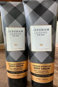 2 (DOS) CREMA DE MANTECA DE KARITÉ GINGHAM LEGEND 8 oz para hombres baño y cuerpo funciona - Imagen 1 de 2