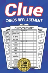 Clue Cards Replacement: Score Sheets Refills for Board Game, Detective...  - Picture 1 of 2