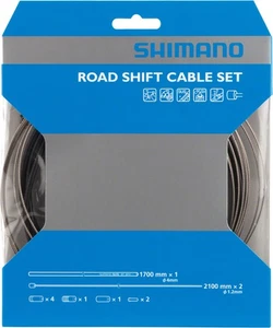 Juego de cables y carcasas desviadores de carretera de acero inoxidable Shimano, negro - Imagen 1 de 1
