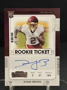 Biglietto Auto 2021 Panini Contenders #125 Dyami Brown Rookie - Foto 1 di 2