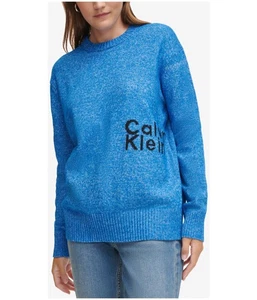 Calvin Klein Womens Intarsia Logo Pullover Sweater - Picture 1 of 2
