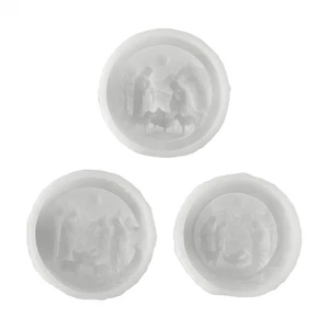 Nativity Scene Mold Jesus Born Fondant Moulds 3D Round Easy Release  - Picture 1 of 15