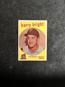 Carta Baseball Vintage 1959 Topps #523 Harry Bright RC Pittsburgh Pirates EX - Foto 1 di 14