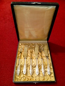 6-teiliges Besteck für Butter/Käse aus 800-er Silber, teilvergoldet - Picture 1 of 6