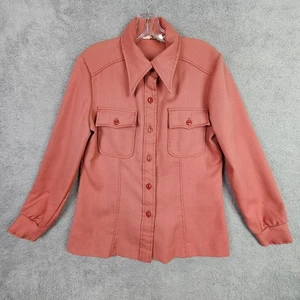 Giacca camicia donna vintage anni 70 RT junior M rosa discoteca funky colletto farfalla - Foto 1 di 21