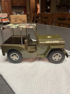 Vintage Tonka Jeep Army Jeep with Camo Cloth Top - Picture 1 of 13