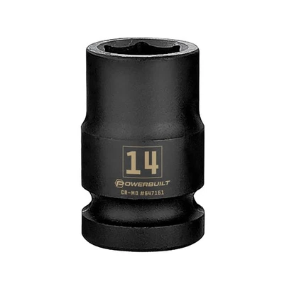 Powerbuilt 1/2 Inch Drive x 14 MM 6 Point Impact Socket - 647161 - Image 1 of 4