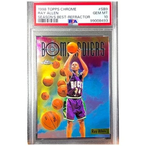 1998 Topps Chrome Season's Best Refractor #SB9 Ray Allen PSA 10 Milwaukee Bucks - Picture 1 of 6
