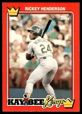 1990 Topps Kay-Bee Kings of Baseball Rickey Henderson Oakland Athletics #15 - Image 1 of 2