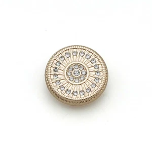 5pcs Vintage Metal Buttons with Rhinestone Sunburst Design for Clothing 18-25mm - Picture 1 of 11