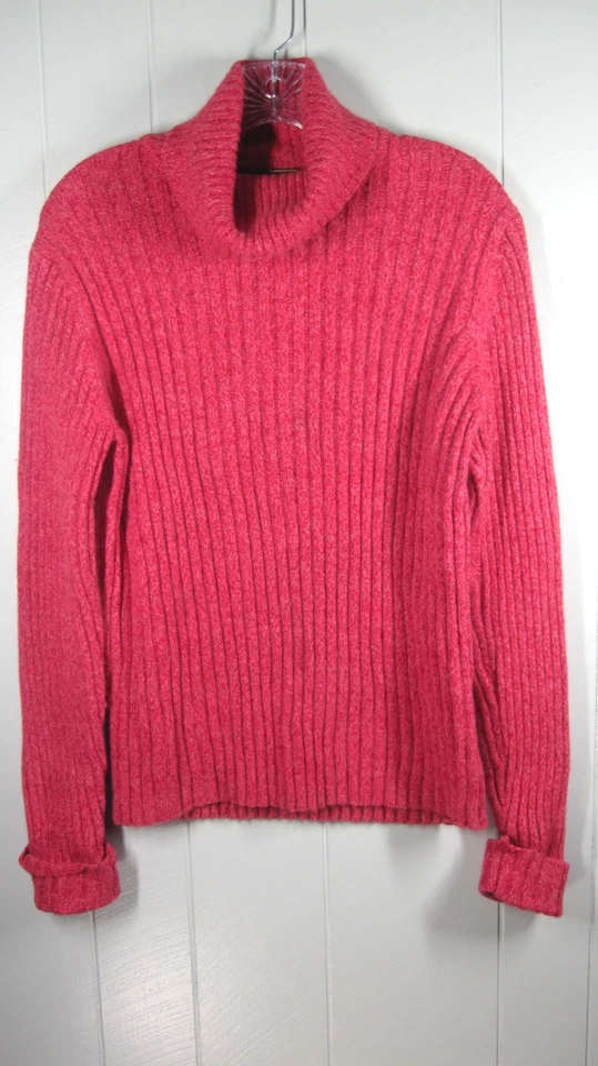 Suéter Eddie Bauer Juniors L Rosa Algodón Angora Capucha Cuello Acanalado Preppy Acogedor Foto 1 de 4