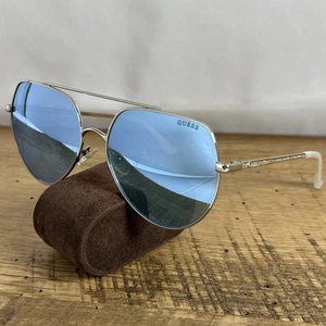 Guess Pilot Sparkle/Crystal Temple Sunglasses Blue Lens 58-15-140 RARE! - Picture 1 of 11