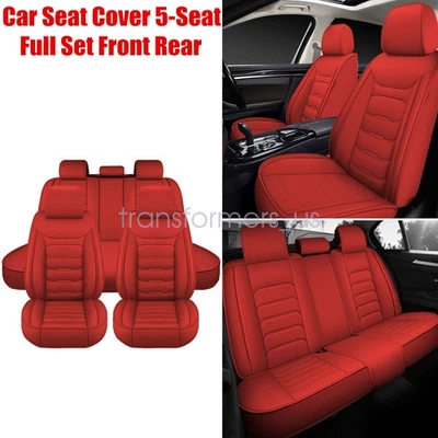 Full Surround Set Car 5-Seat Cover Leather Cushion Cover Fits Mercedes Benz Red - Image 1 of 4