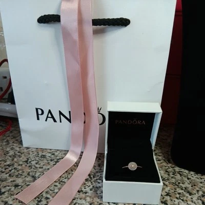  Genuine Pandora   Rose Gold Radiant Ring Size 50  - Image 1 of 4