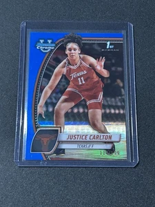 2024-25 Bowman Chrome University Justice Carlton Blue Refractor # 114/199 #38 D2 - Bild 1 von 2