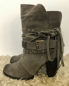 Naughty Monkey Gray Suede Slouch Booties Size 8 ~very nice!~ - Picture 1 of 8