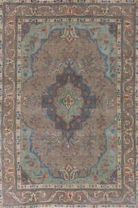 Overdyed Tebriz Traditional 6x10 ft. Vintage Area Rug Handmade Wool Carpet - Picture 1 of 12