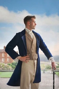 Cappotto uomo blu stile reggenza 1800, gilet reggenza e calzoni disponibili ext - Foto 1 di 8