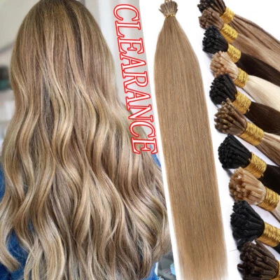 Extensiones de cabello humano Stick I Tip Real Remy preunidas 100S 100G 16 18 20 pulgadas Foto 1 de 4
