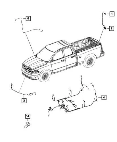 Arnés de cableado de carrocería genuino Mopar 2015 Ram 1500 68235319AC Foto 1 de 1