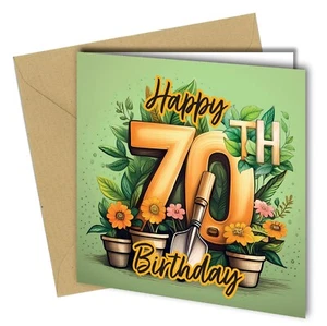 #1612 Tarjeta de feliz cumpleaños 70 / Jardinería / Abuela, amiga, mamá, papá - Imagen 1 de 4