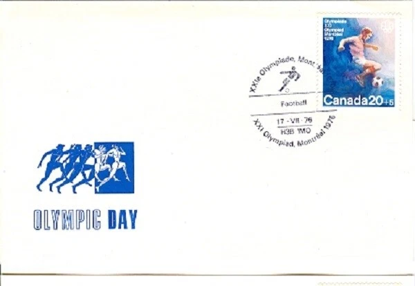 Canada Olympic Games Montreal 1976 postcard with Olympic Football cancel - Image 1 of 1