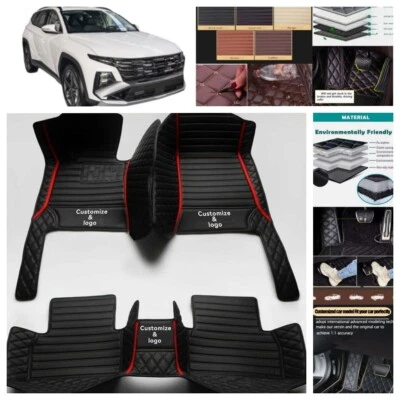 Fit For Hyundai Tucson 2004-2025 Car Floor Mats PU Leather Foot Pads Carpets New Foto 1 de 4