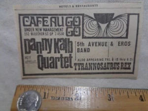 Café Au GoGo AD NYC 1969 1970? T-REX bolan? concierto show vintage - Imagen 1 de 2