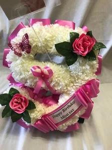 Artificial Silk Funeral Flower Single Number Letter Tribute Memorial 0-9 Wreath - Picture 1 of 10