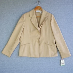 VTG Alfred Dunner Jacket Womens Sz 8 Beige Button Up Blazer 90s NWT - Picture 1 of 10