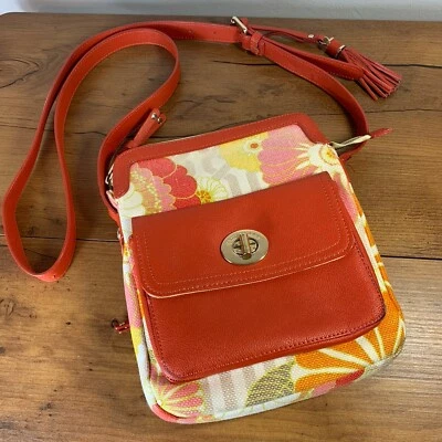 Spartina 449 Crossbody Hipster Purse Linen & Leather Daufuskie Zipper Closure - Image 1 of 4